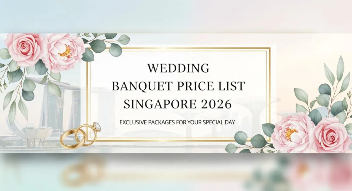 Wedding banquet table settings at a Singapore hotel