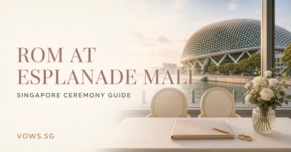 ROM at Esplanade Mall Singapore ceremony guide with the Esplanade waterfront
