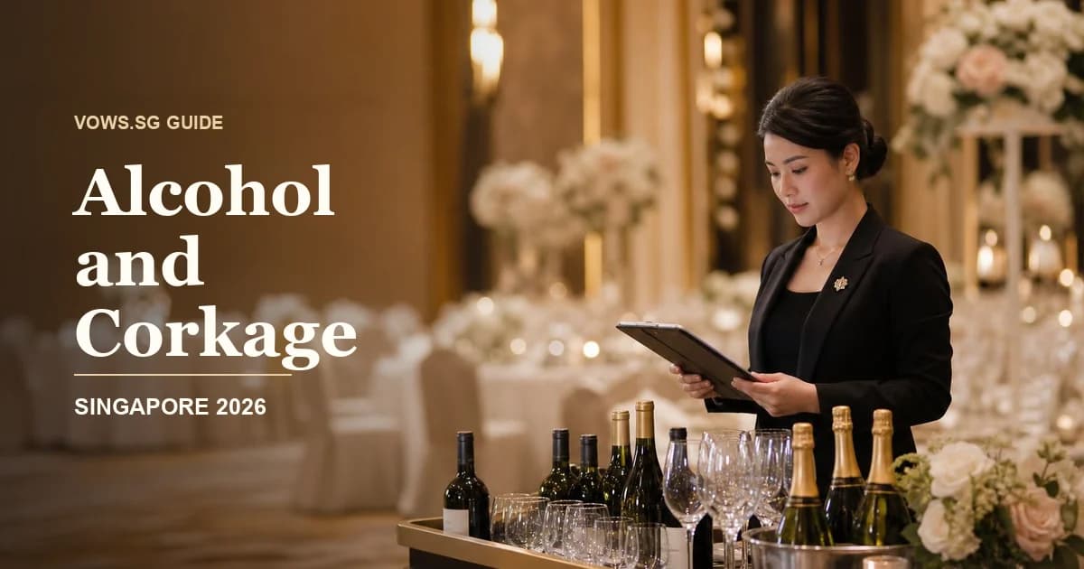 Alcohol and Corkage guide hero image for Singapore weddings
