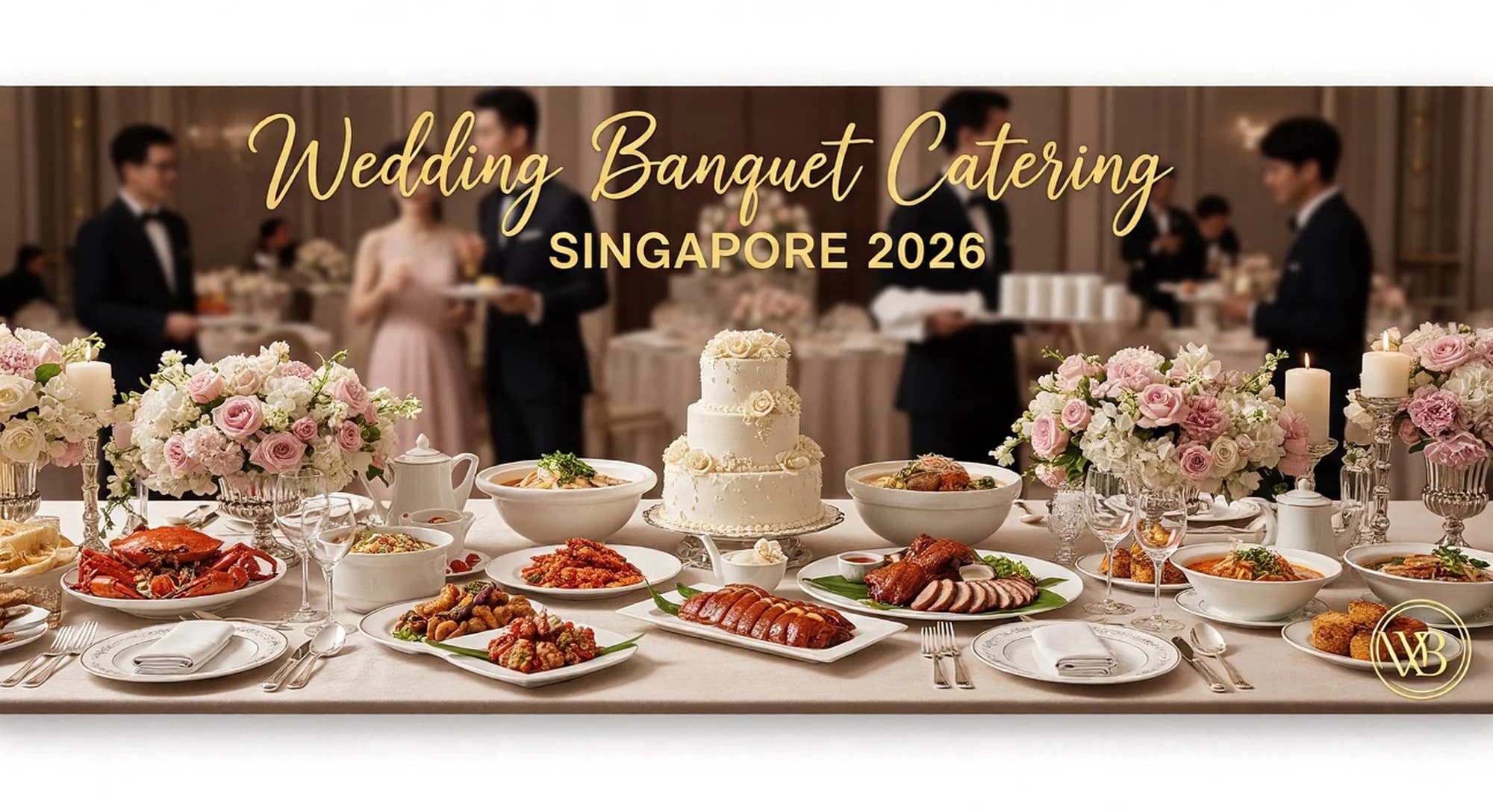 Elegant Chinese wedding banquet table setting with 10-course dinner in Singapore