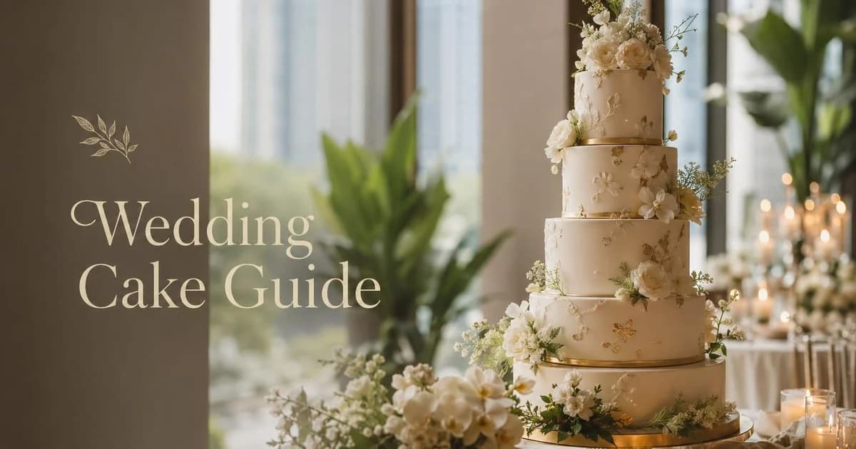 Elegant wedding cake display at a Singapore wedding reception